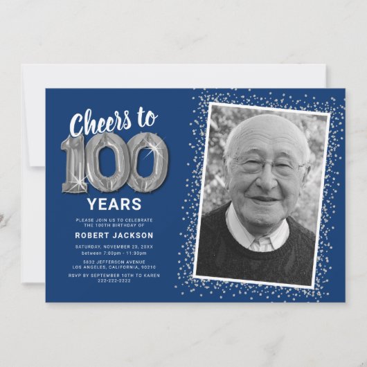 Proost op 100 jaar 100ste verjaardag Foto Kaart (Voorkant)