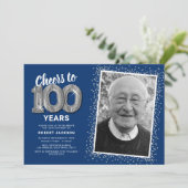 Proost op 100 jaar 100ste verjaardag Foto Kaart (Staand voorkant)