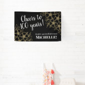 Proost op 100 jaar 100ste verjaardag in zwart en g spandoek (Insitu)