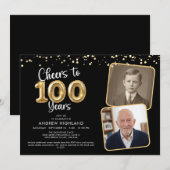 Proost op 100 Jaar 2 Foto's Script Ballon Kaart (Voorkant / Achterkant)