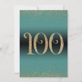 Proost op 100 jaar Verrassingsfeestje, Blauwgroen Kaart (Achterkant)