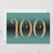Proost op 100 jaar Verrassingsverjaardag Blauwgroe Kaart (Achterkant)