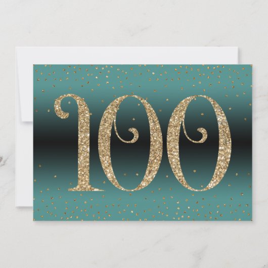 Proost op 100 jaar Verrassingsverjaardag Blauwgroe Kaart (Achterkant)