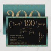 Proost op 100 jaar Verrassingsverjaardag Blauwgroe Kaart (Voorkant / Achterkant)