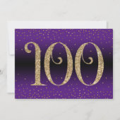 Proost op 100 jaar Verrassingsverjaardag, Paarse Kaart (Achterkant)