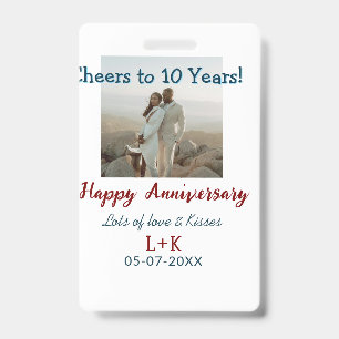 Proost op 10 jaar gelukkig jubileum foto toevoegen badge