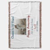 Proost op 10 jaar gelukkig jubileum foto toevoegen deken (Voorkant Verticaal)