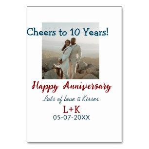 Proost op 10 jaar gelukkig jubileum foto toevoegen kaart
