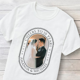 "Proost op 10 Jaar" Huwelijksjubileum Foto T-shirt