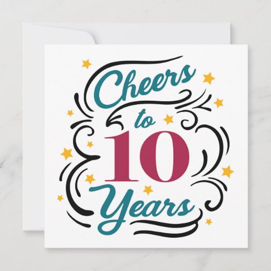 Proost op 10 Jaar Notitiekaartje (Voorkant)