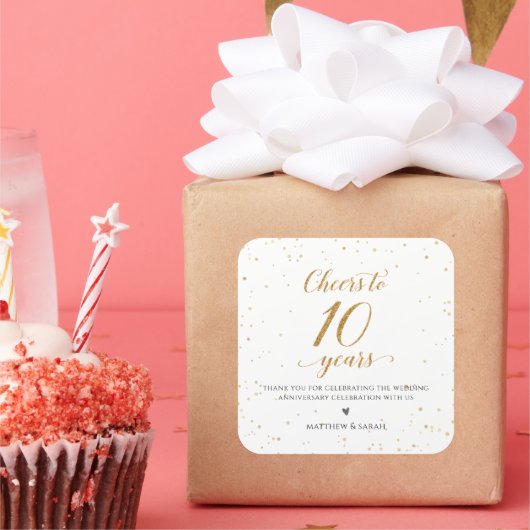 Proost op 10 Jaar Stickers Cadeaubonnen - GAC360 (Feest)