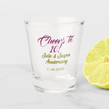 Proost op 10e huwelijksjubileum mauve goudkleurig 