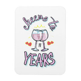 Proost op 11 jaar huwelijksverjaardag champagne magneet