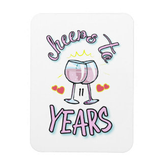 Proost op 11 jaar huwelijksverjaardag champagne magneet