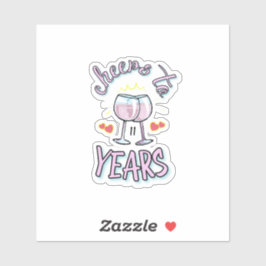 Proost op 11 jaar huwelijksverjaardag champagne sticker