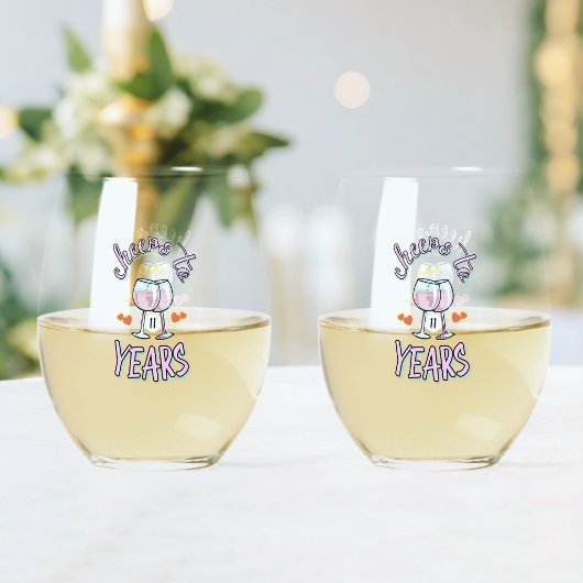 Proost op 11 Jaar Persoonlijke Wijn Glas | Cadeaus
