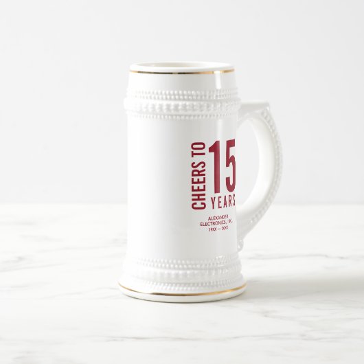 Proost op 15 jaar zakelijk Jubileum Bierpul (Voorkant rechts)