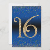 Proost op 16 jaar Verrassingsfeestje Blauw Kaart (Achterkant)