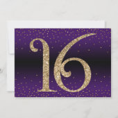 Proost op 16 jaar verrassingsverjaardag, Paarse Kaart (Achterkant)