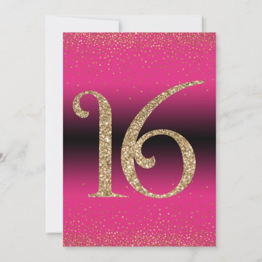 Proost op 16 Years Surprise Birthday Party, roze Kaart (Achterkant)