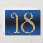 Proost op 18 jaar Verrassing Verjaardag Gold & Blu Kaart (Achterkant)