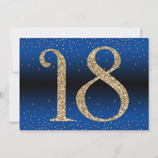 Proost op 18 jaar Verrassing Verjaardag Gold & Blu Kaart (Achterkant)