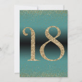 Proost op 18 jaar Verrassingsfeestje, Blauwgroen Kaart (Achterkant)