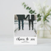 Proost op 2018 handgeschreven script Nieuwjaarsfot Feestdagenkaart (Staand voorkant)