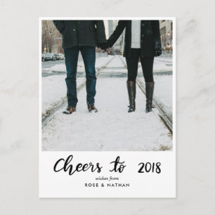Proost op 2018 handgeschreven script Nieuwjaarsfot Feestdagenkaart