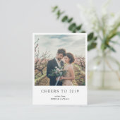 Proost op 2019 Modern Script Nieuwjaarsfoto Feestdagenkaart (Staand voorkant)
