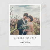 Proost op 2019 Modern Script Nieuwjaarsfoto Feestdagenkaart (Voorkant)