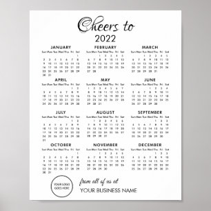 Proost op 2022 Kalender Zakelijk Logo Poster