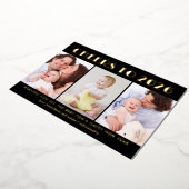 Proost op 2024 New Year Photo Collage Gold Folie Feestdagenkaart (Gedraaid)