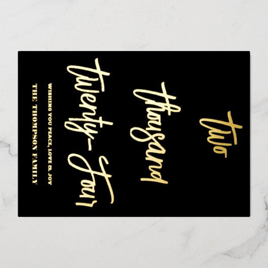 Proost op 2024, rode lint folie feestdagenkaart (Voorkant)