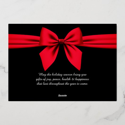 Proost op 2024, rode lint folie feestdagenkaart (Achterkant)