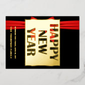 Proost op 2024, rood lint folie feestdagenkaart (Voorkant)