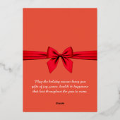 Proost op 2024, rood lint, rood folie feestdagenkaart (Achterkant)