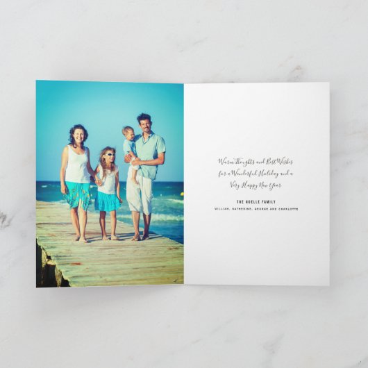 Proost op 2025 Citrus Stripes Happy New Year Foto Feestdagen Kaart (Binnen)