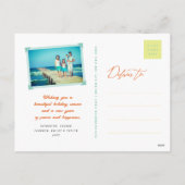 Proost op 2025 Citrus Stripes Happy New Year Foto Feestdagenkaart (Achterkant)