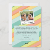 Proost op 2025 Citrus Stripes Happy New Year Foto Feestdagenkaart (Achterkant)