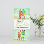 Proost op 2025 Citrus Stripes Nieuwjaar 2 Foto Feestdagenkaart (Staand voorkant)