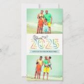 Proost op 2025 Citrus Stripes Nieuwjaar 2 Foto Feestdagenkaart (Voorkant)