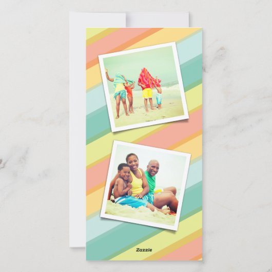 Proost op 2025 Citrus Stripes Nieuwjaar 2 Foto Feestdagenkaart (Achterkant)