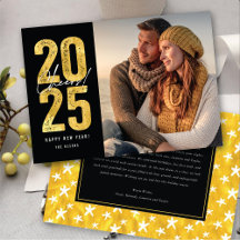 Proost op 2025 Gold Typography Nieuwjaarsfoto