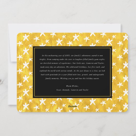 Proost op 2025 Gold Typography Nieuwjaarsfoto Feestdagenkaart (Achterkant)