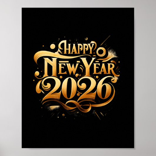 Proost op 2026 Happy New Year Party Premium Poster (Voorkant)