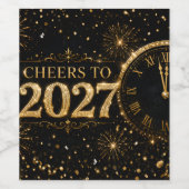 Proost op 2027 wijn etiket (Enkel label)