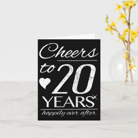 Proost Op 20 Jaar Getrouwde Koppels 20e Huwelijksj Kaart (Gele Bloem)