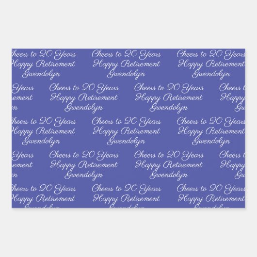 Proost op 20 jaar roze lavendel Happy Retirement Inpakpapier Vel (Voorkant 3)