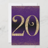 Proost op 20 jaar Verrassingsfeestje, Paarse Kaart (Achterkant)